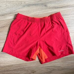Patagonia Women's Multi Trails Shorts in red and orange